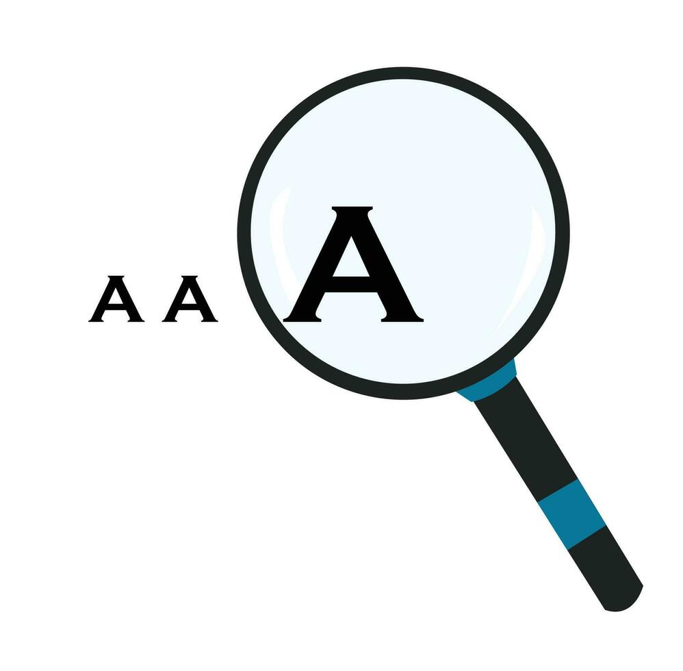 Magnifying glass flat vector set. Glass waste. Searching icon. Cartoon style.