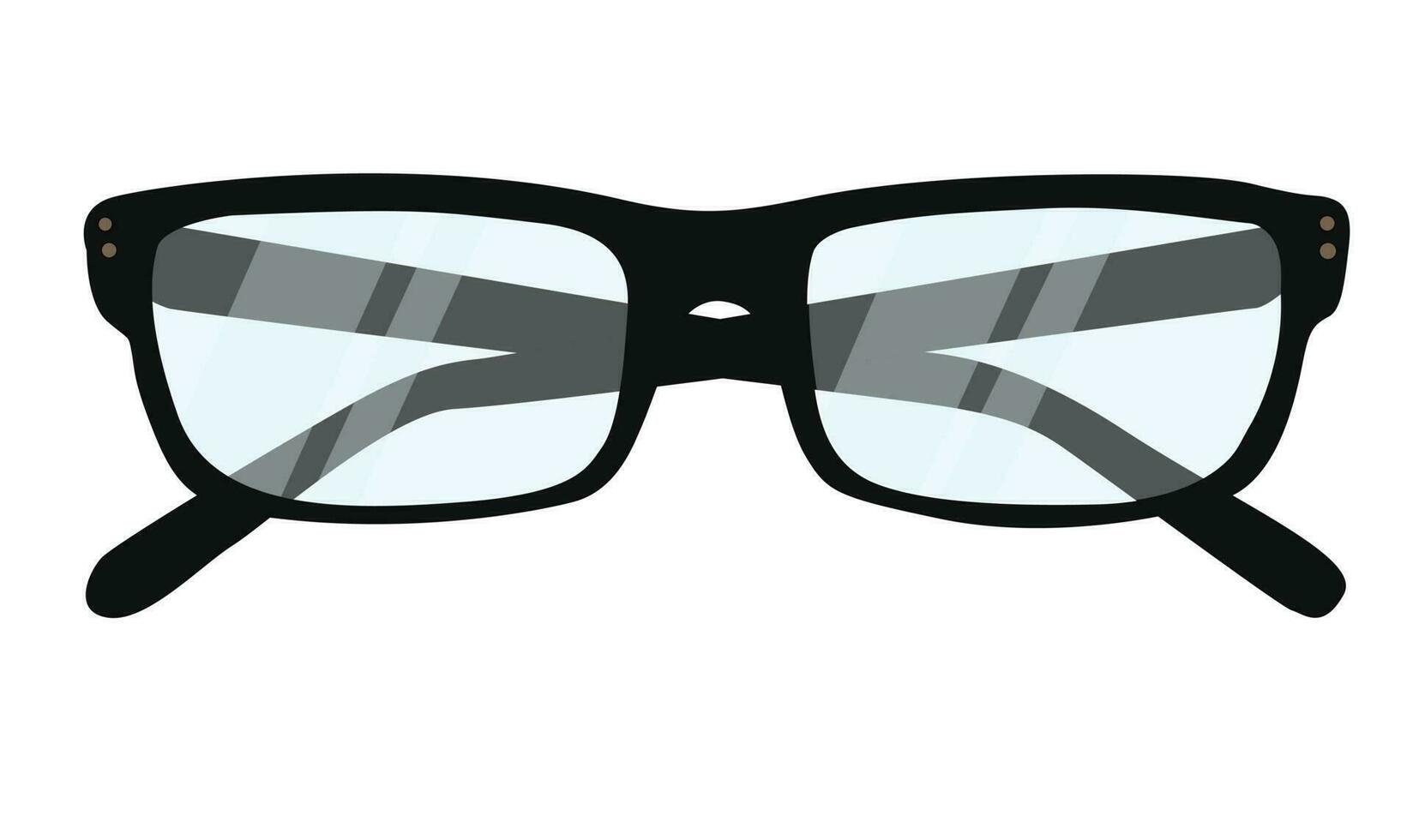 ojo lentes conjunto vector. lentes plano vector aislado en blanco antecedentes. leyendo lentes conjunto con negro marco.