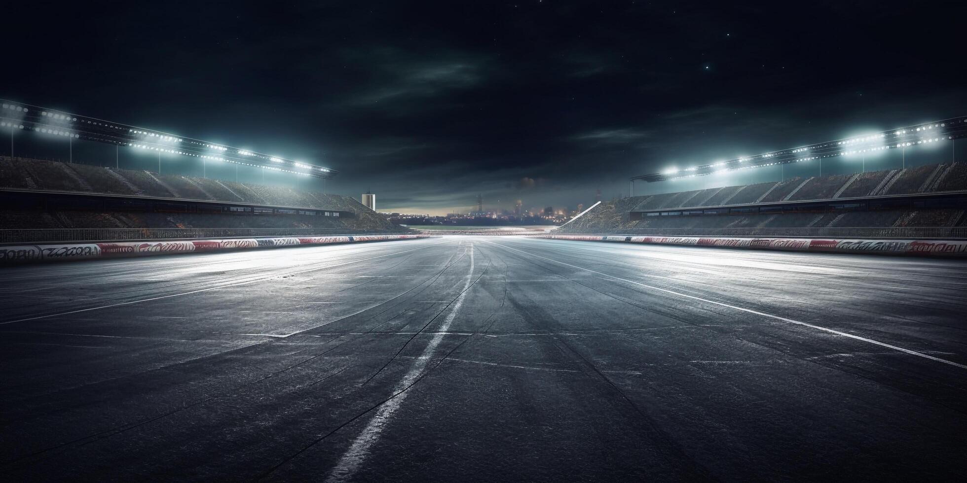 el carreras circuito asfalto con ai generado. foto