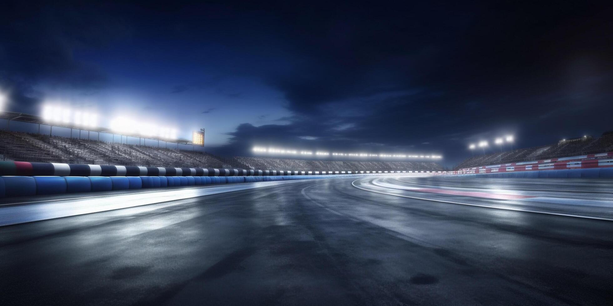 el carreras circuito asfalto con ai generado. foto