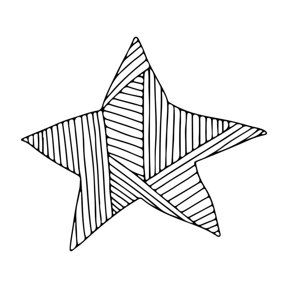 Vector doodle star illustration with ornaments