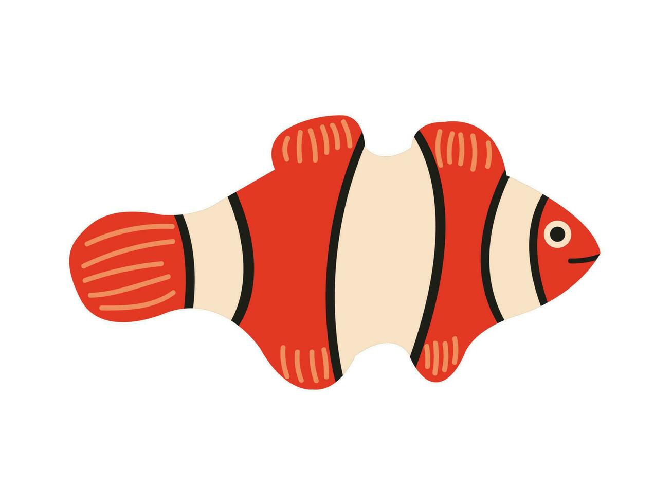 Vector clown fish flat style illustration