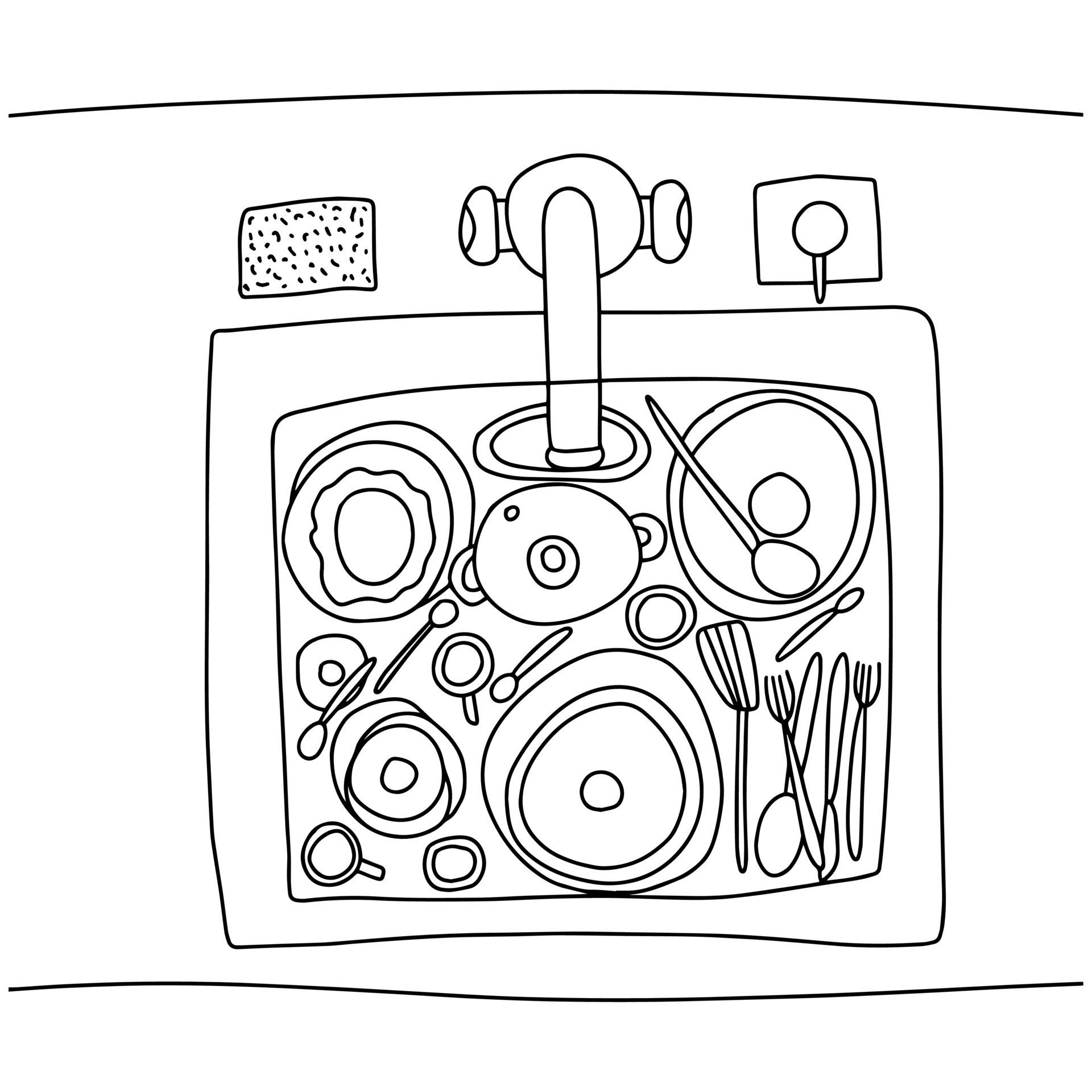 dish coloring page