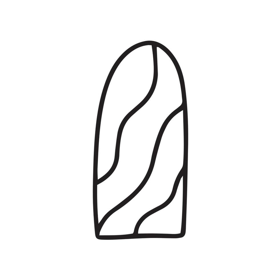 Vector fingernail with lines isolated