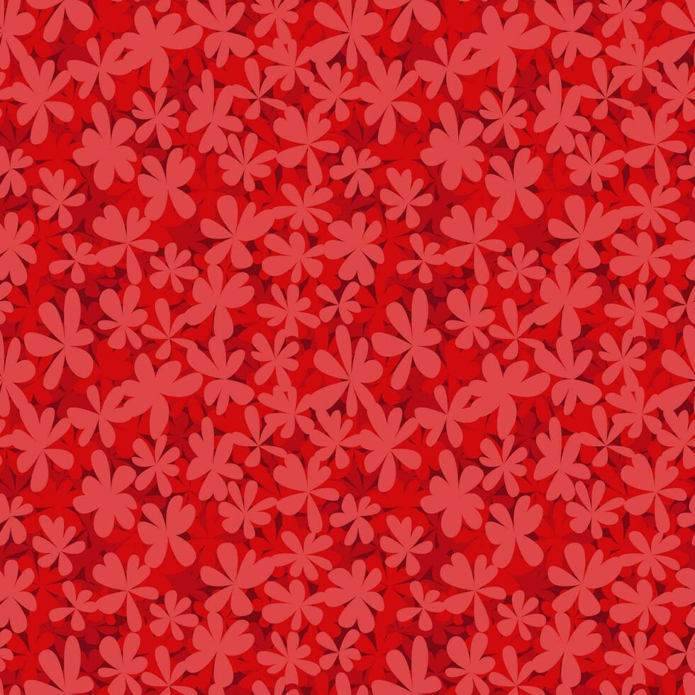 rojo mille flores sin costura modelo. vector rojo flores modelo