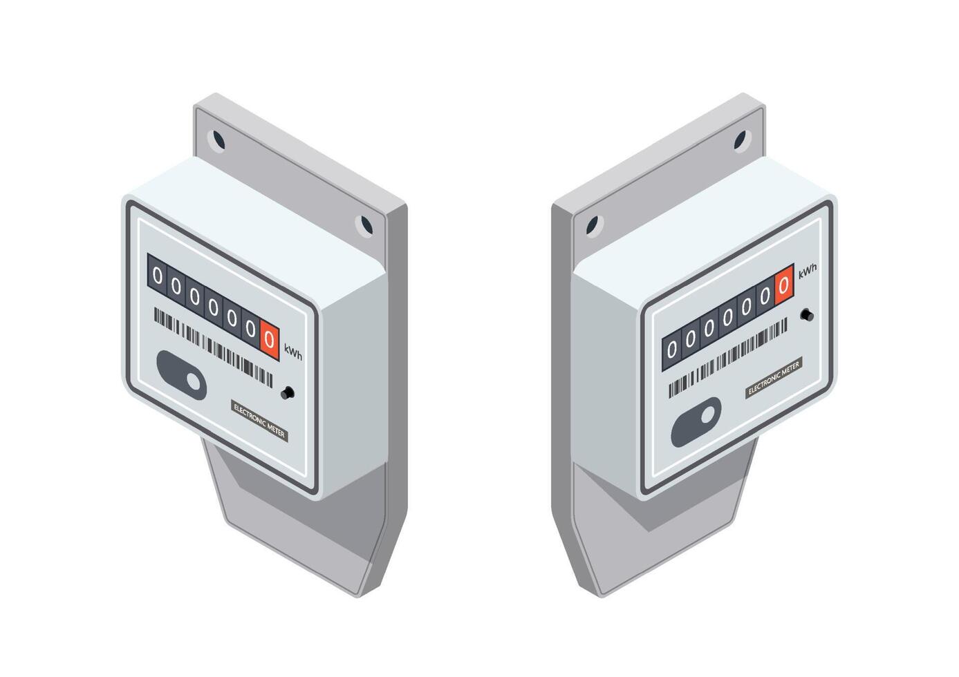 Electric energy meter. power supply meter.  Isometric vector. vector