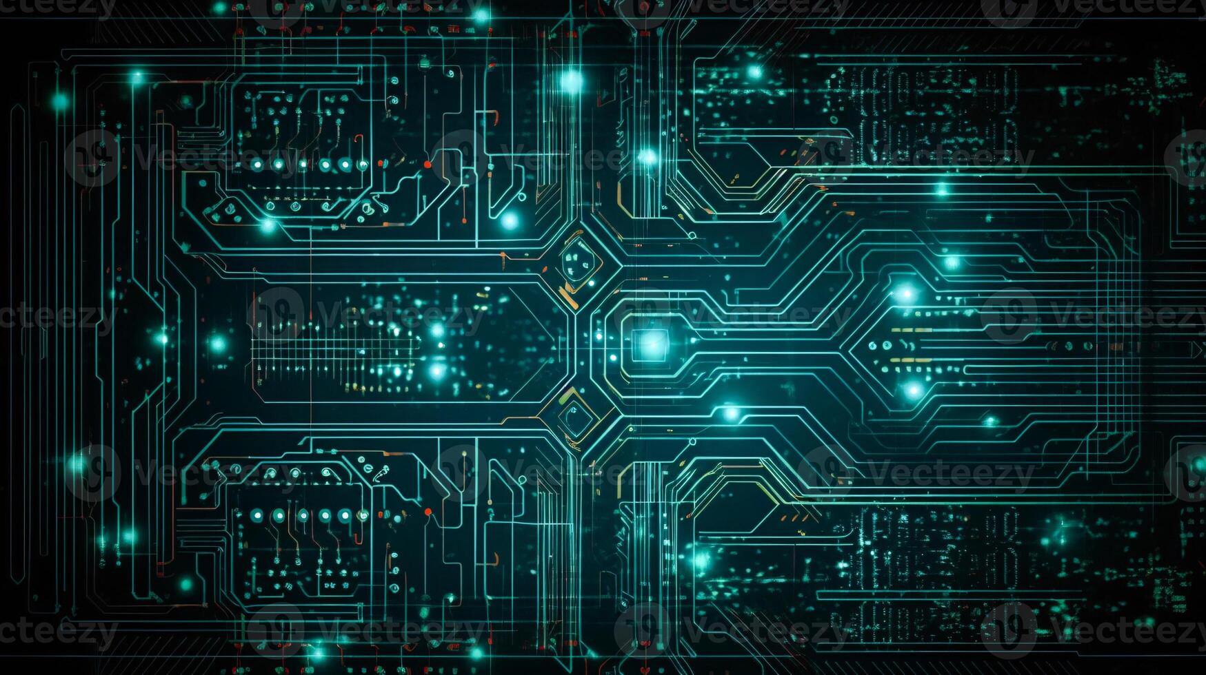 High tech electronic glowing circuit board texture, digital background, photo