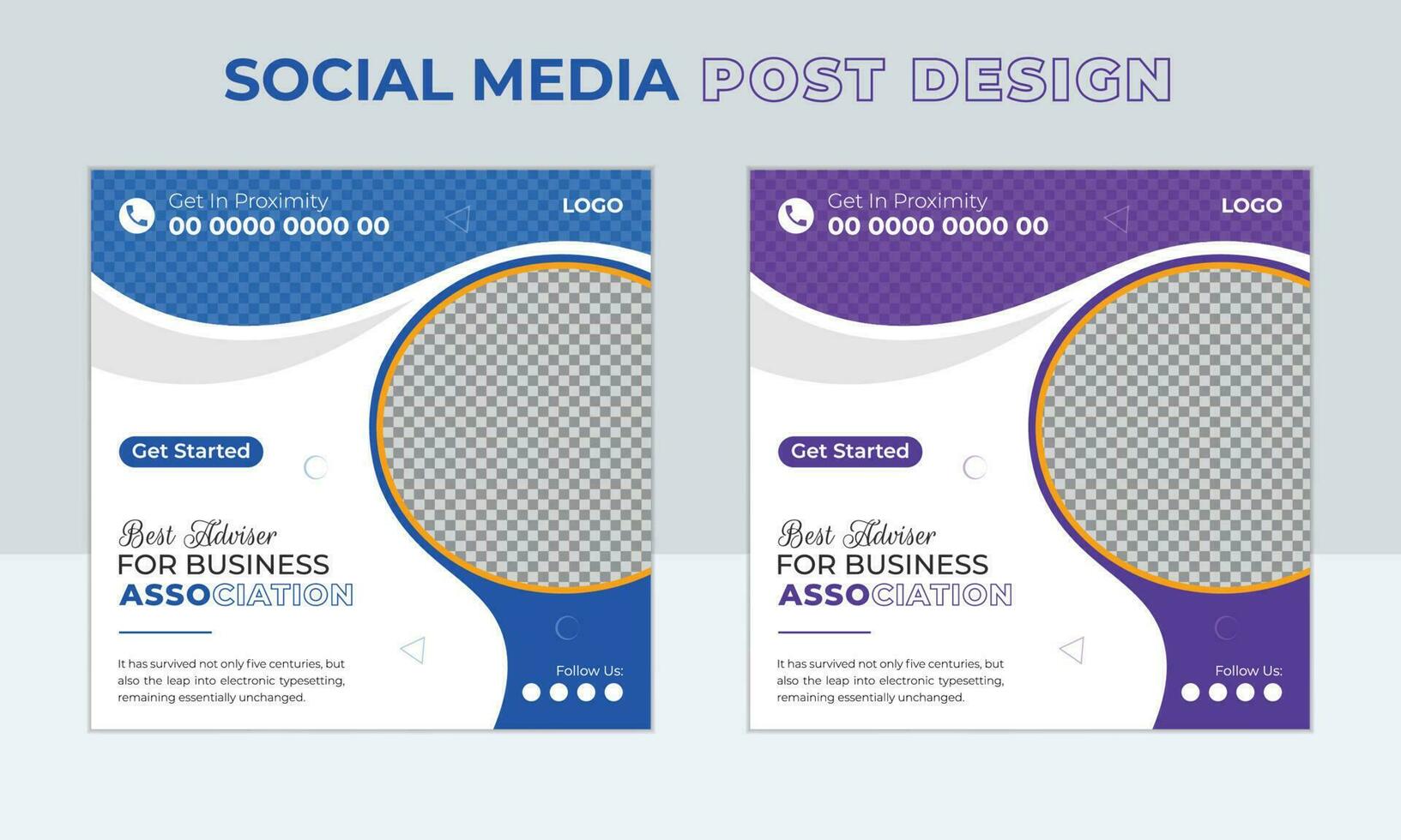 Digital marketing Agency social media post template design or Corporate Business Promotion Online Webinar Set of Editable minimal square banner. vector