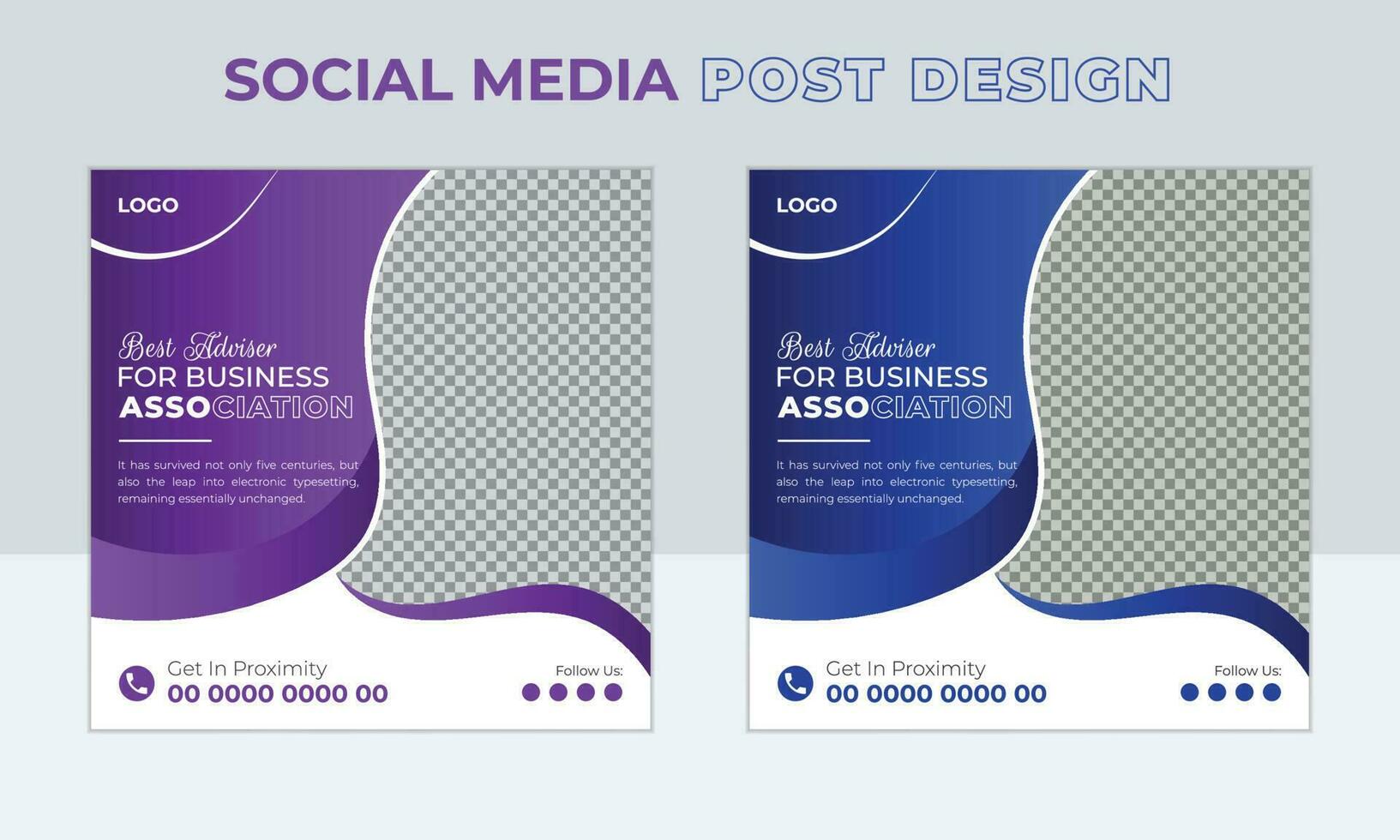 Digital marketing Agency social media post template design or Corporate Business Promotion Online Webinar Set of Editable minimal square banner. vector