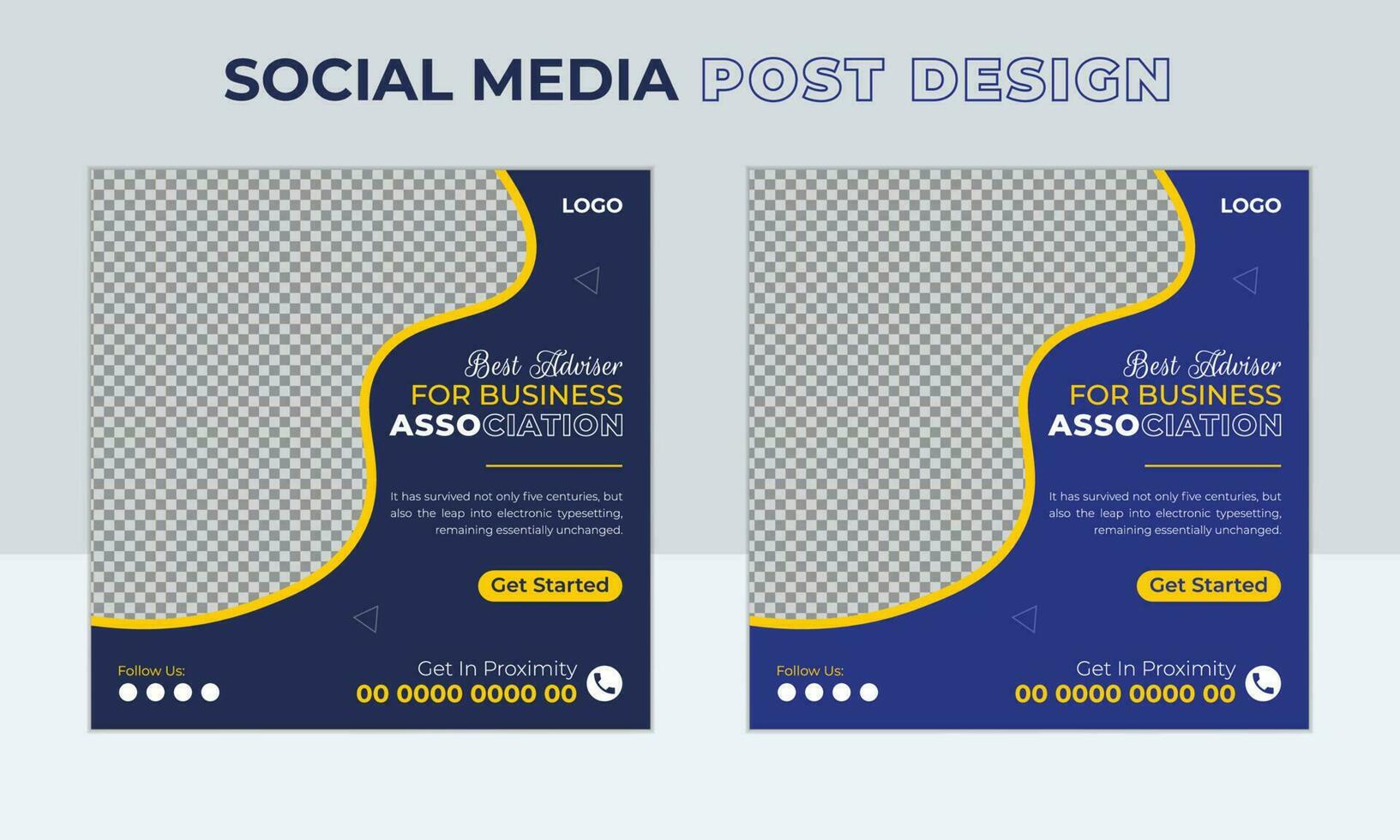 Digital marketing Agency social media post template design or Corporate Business Promotion Online Webinar Set of Editable minimal square banner. vector