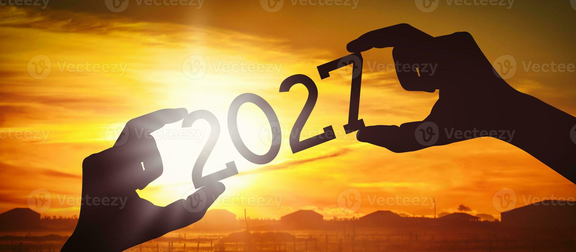 2027 - Human Hands Holding Black Silhouette Year Number 23847809 Stock ...