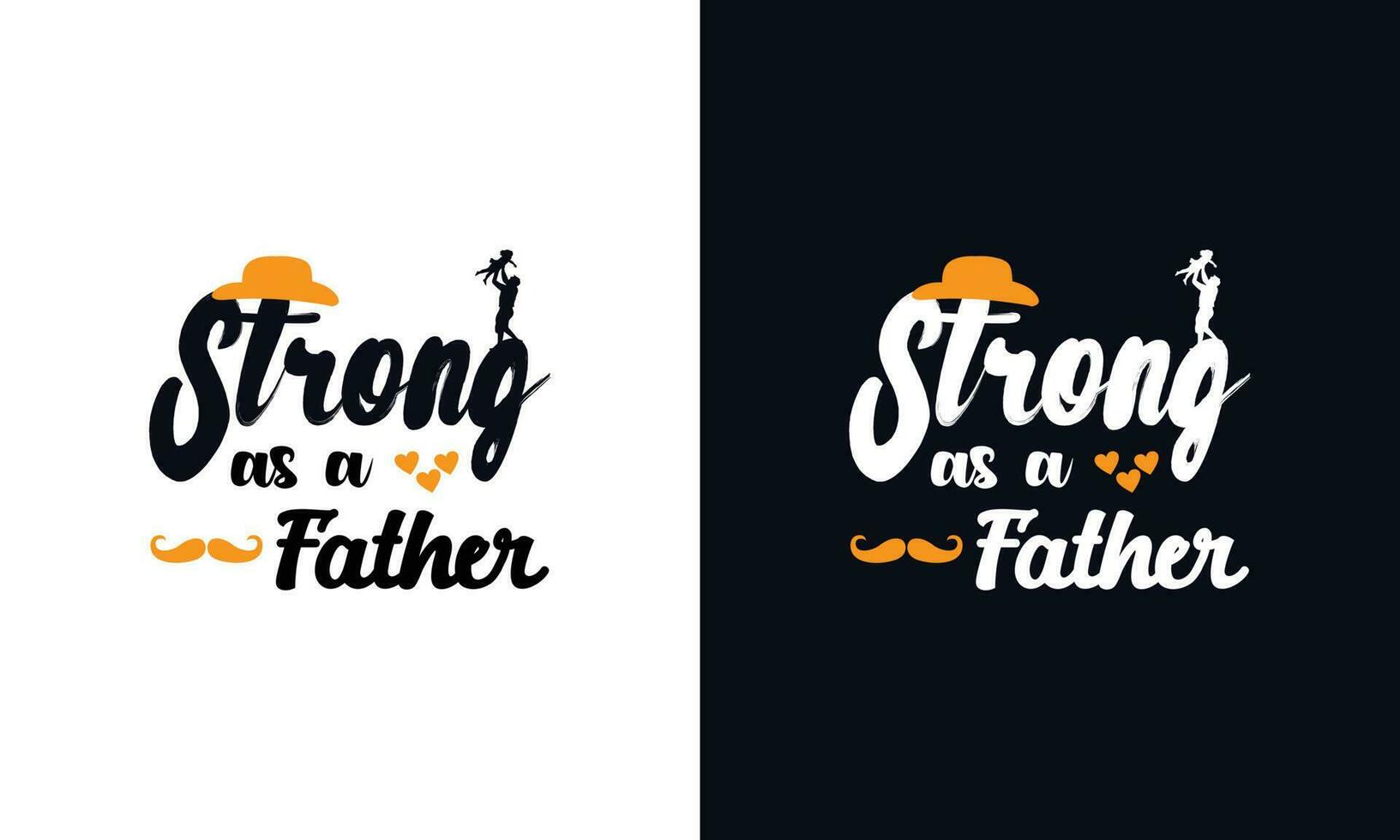 Strong as a father. Father's day typography t-shirt design template. vector
