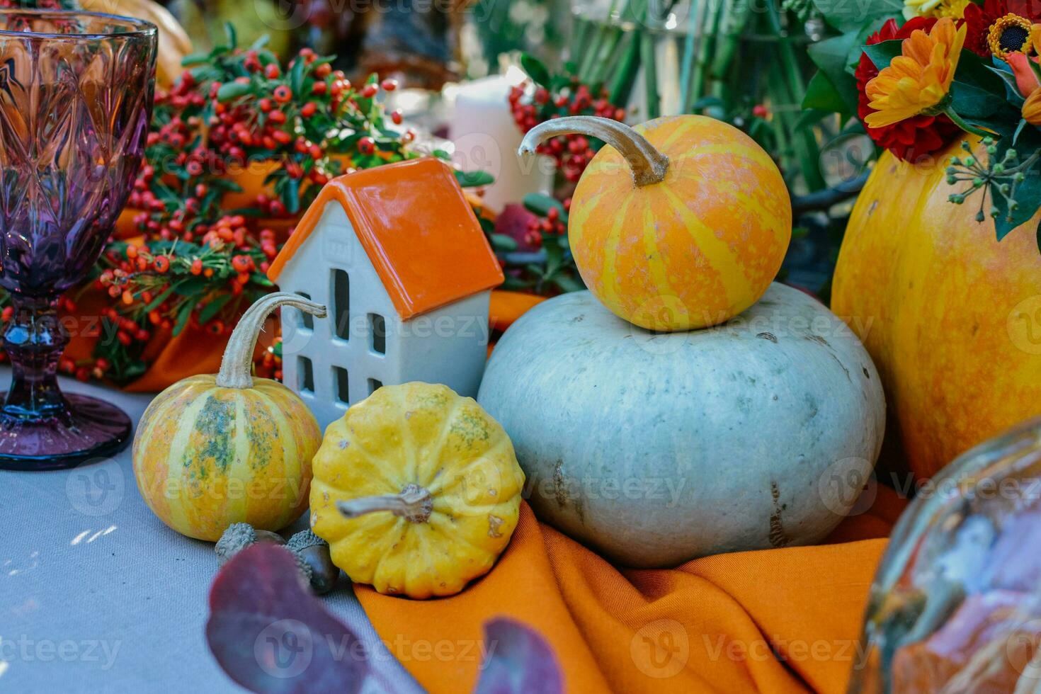 Halloween party. Halloween pumpkin. Halloween is held in autumn, in October photo