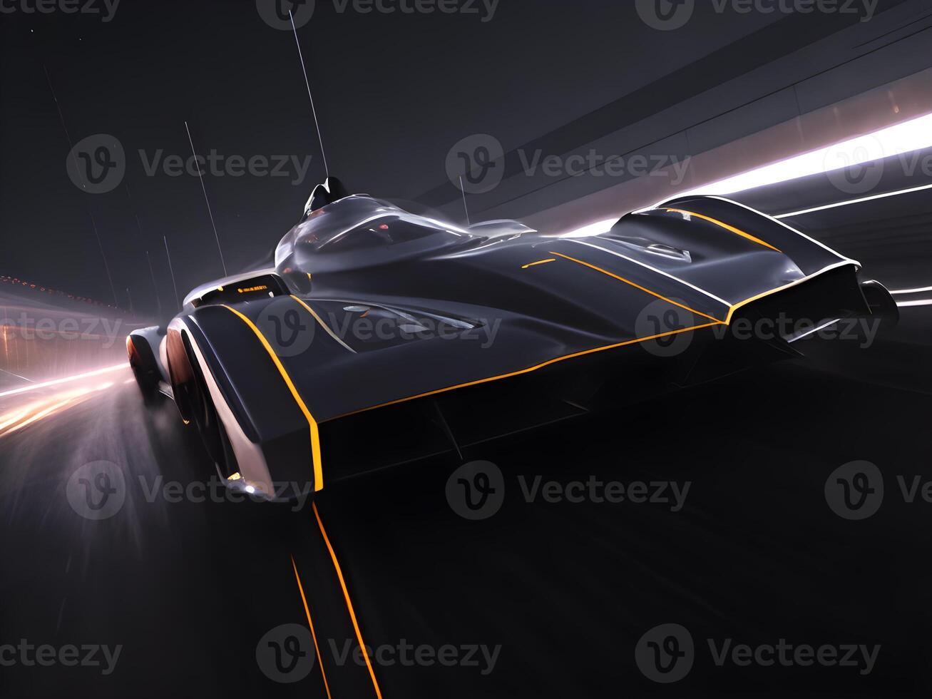 High speed, sports car in motion. photo