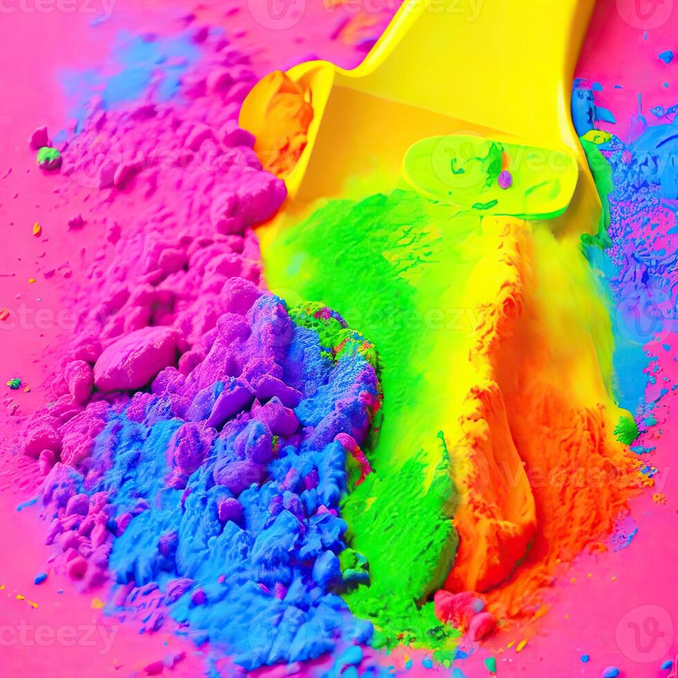 Colorful powder explosion effect. photo