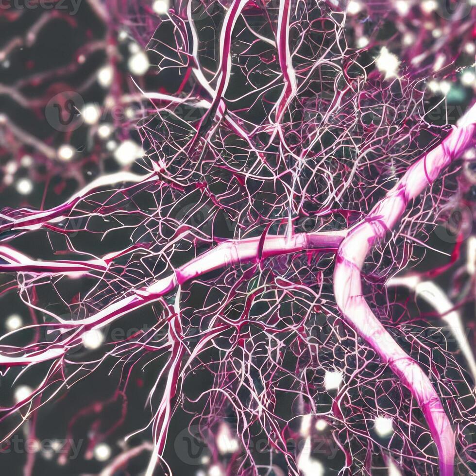 Neuron cell network model. photo