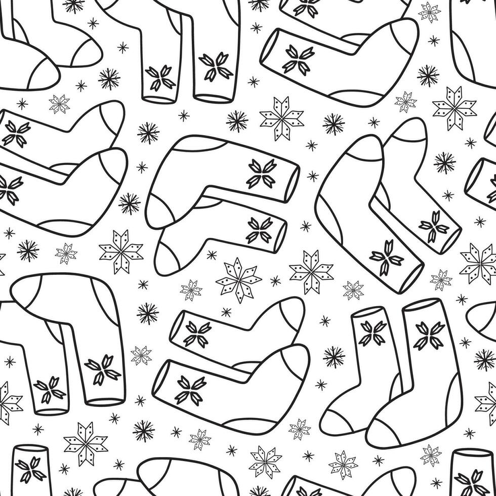 Winter clothing valenki and winter woolen boots pattern vector