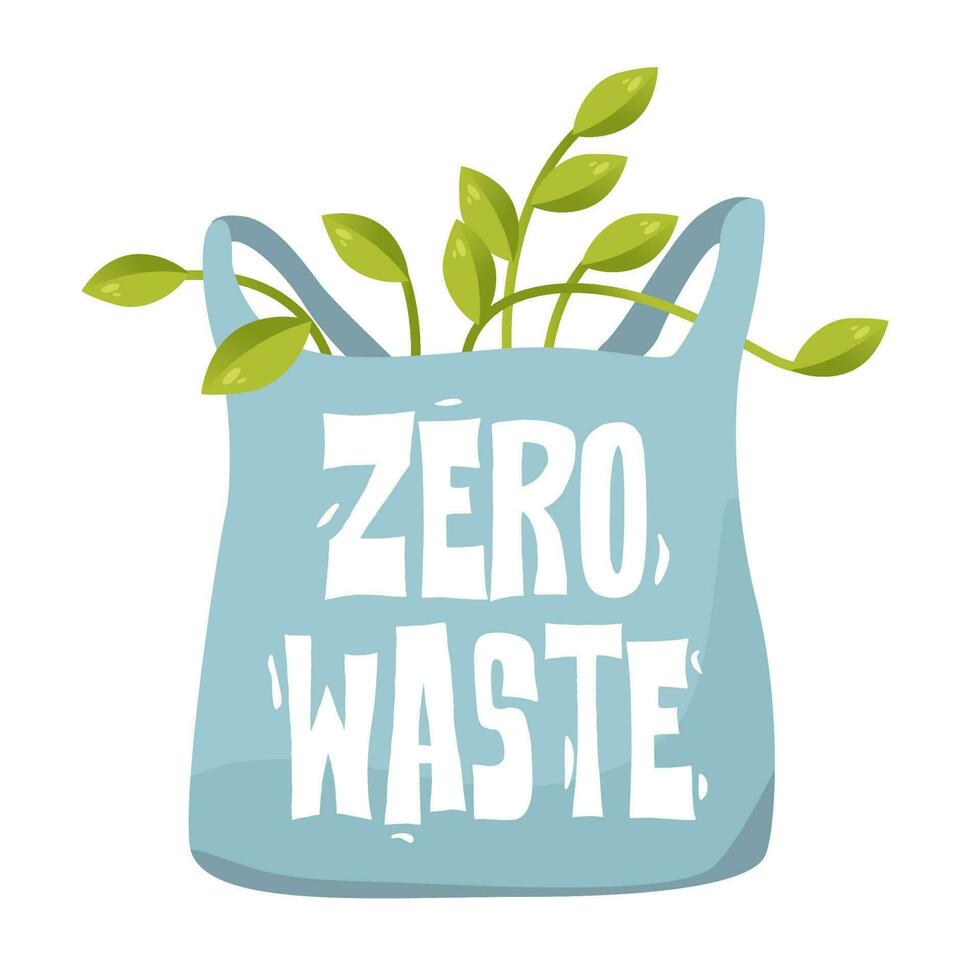 Zero waste. Eco life - reuse, reduce, recycle. Cartoon vector illustration.