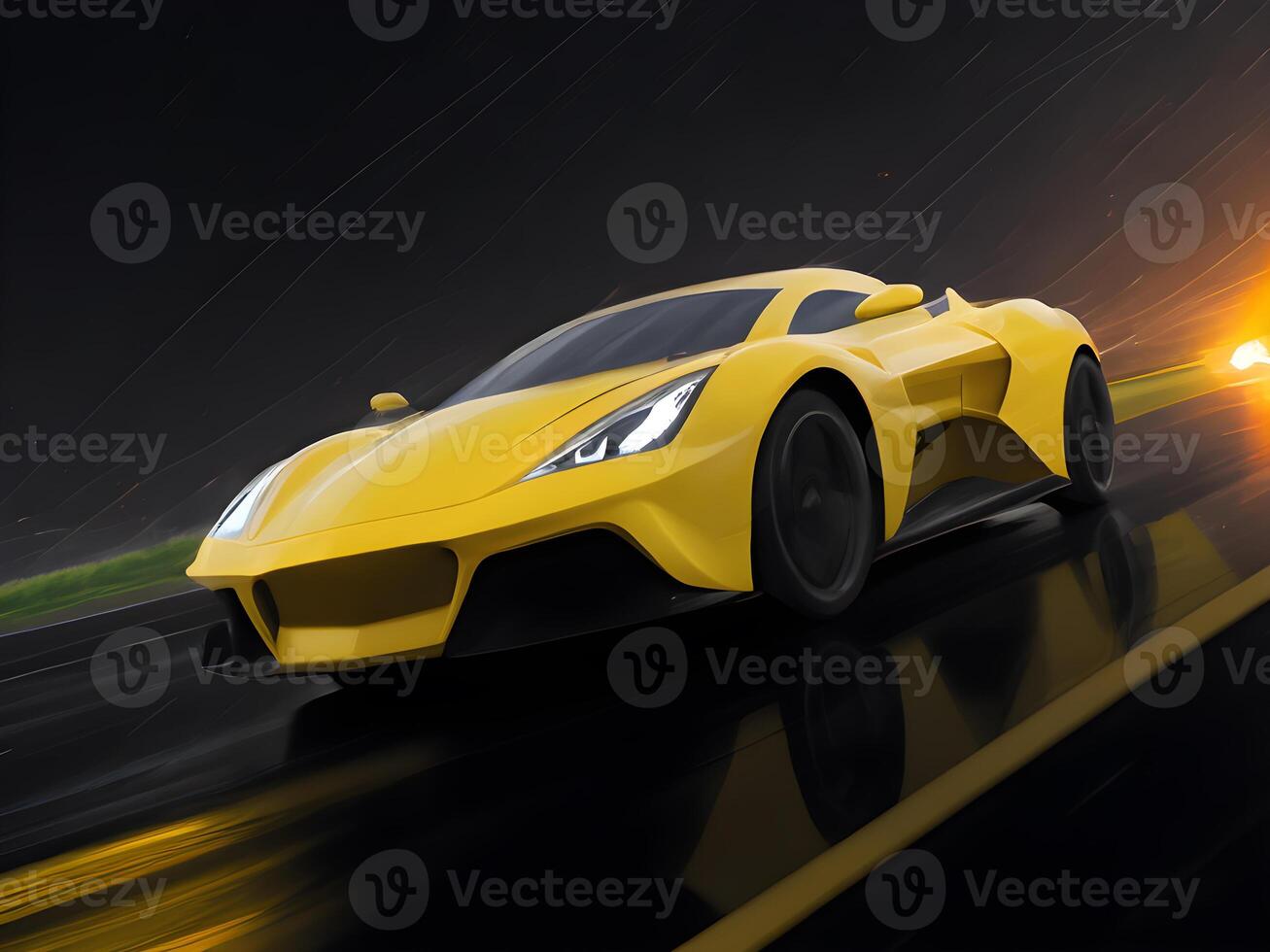 High speed, sports car in motion. photo