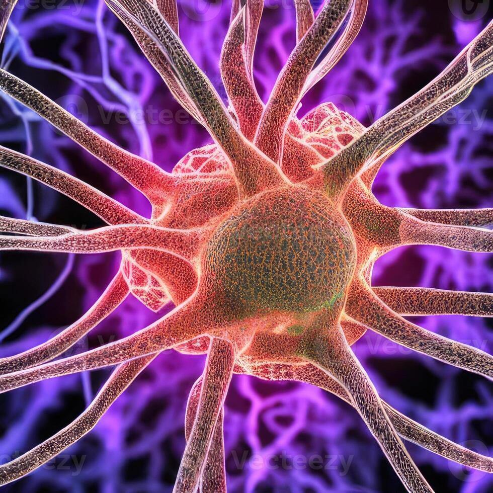 Neuron cell network model. photo