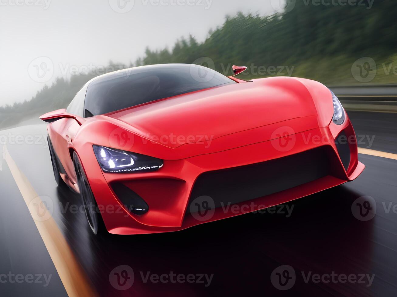 High speed, sports car in motion. photo