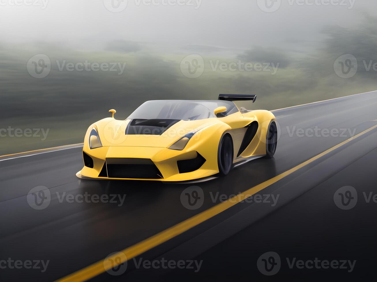 High speed, sports car in motion. photo