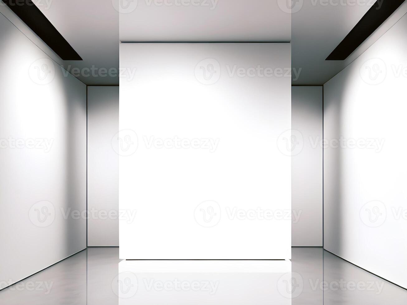 Interior of an empty white studio room. photo