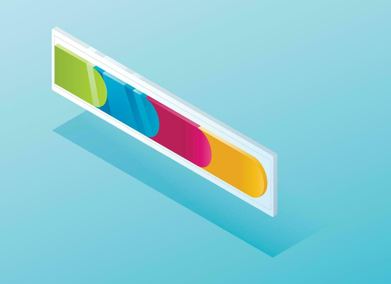 Isometric infographic design element, graph or chart with scales. vector