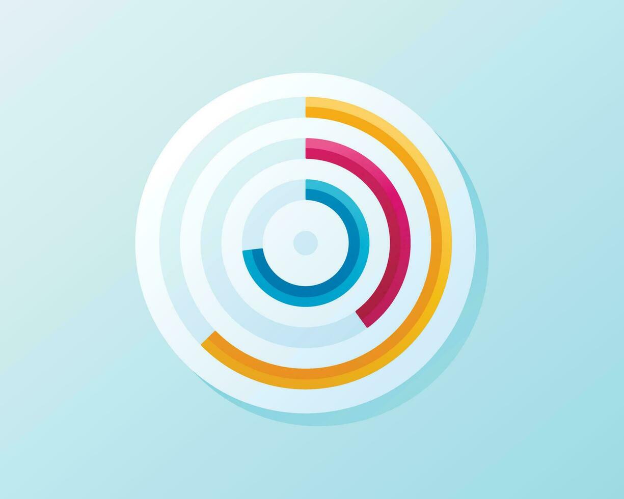 Vector pie chart with scales, infographic design element.