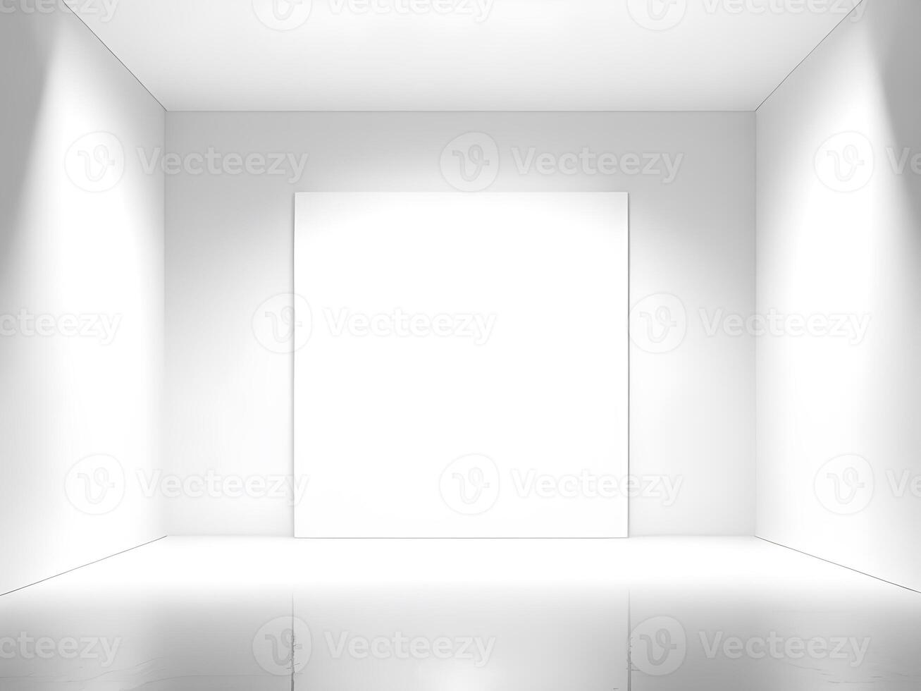 Interior of an empty white studio room. photo