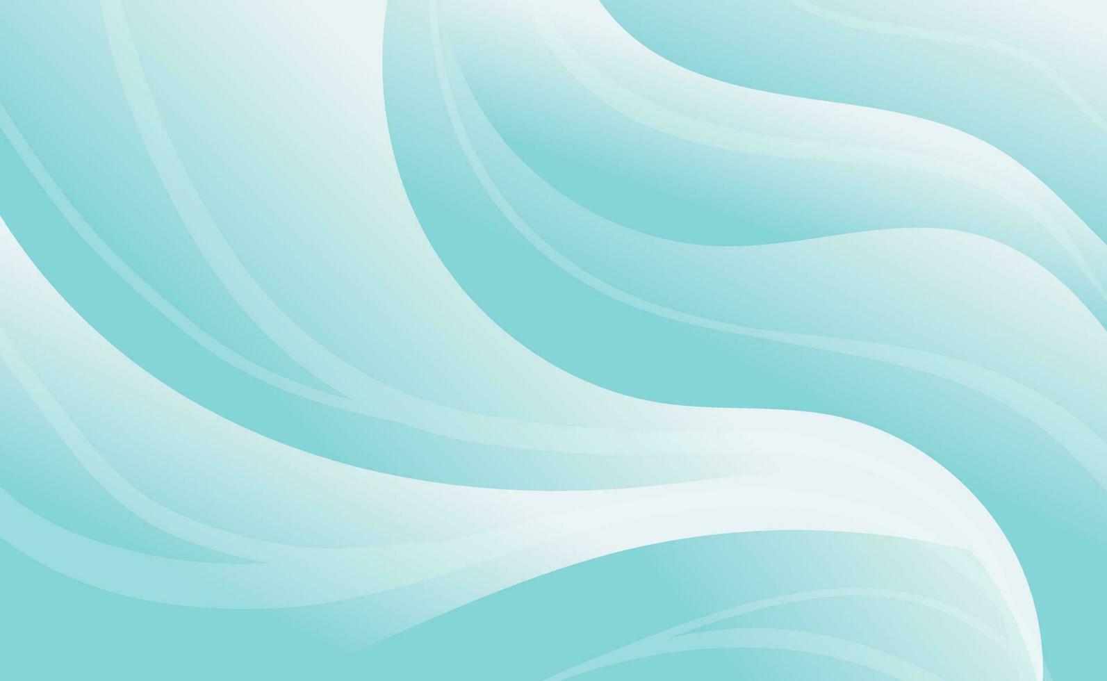 Vector abstract horizontal geometric background. Smooth curves and waves with a gradient in gentle blue tones. Wallpaper decoration.