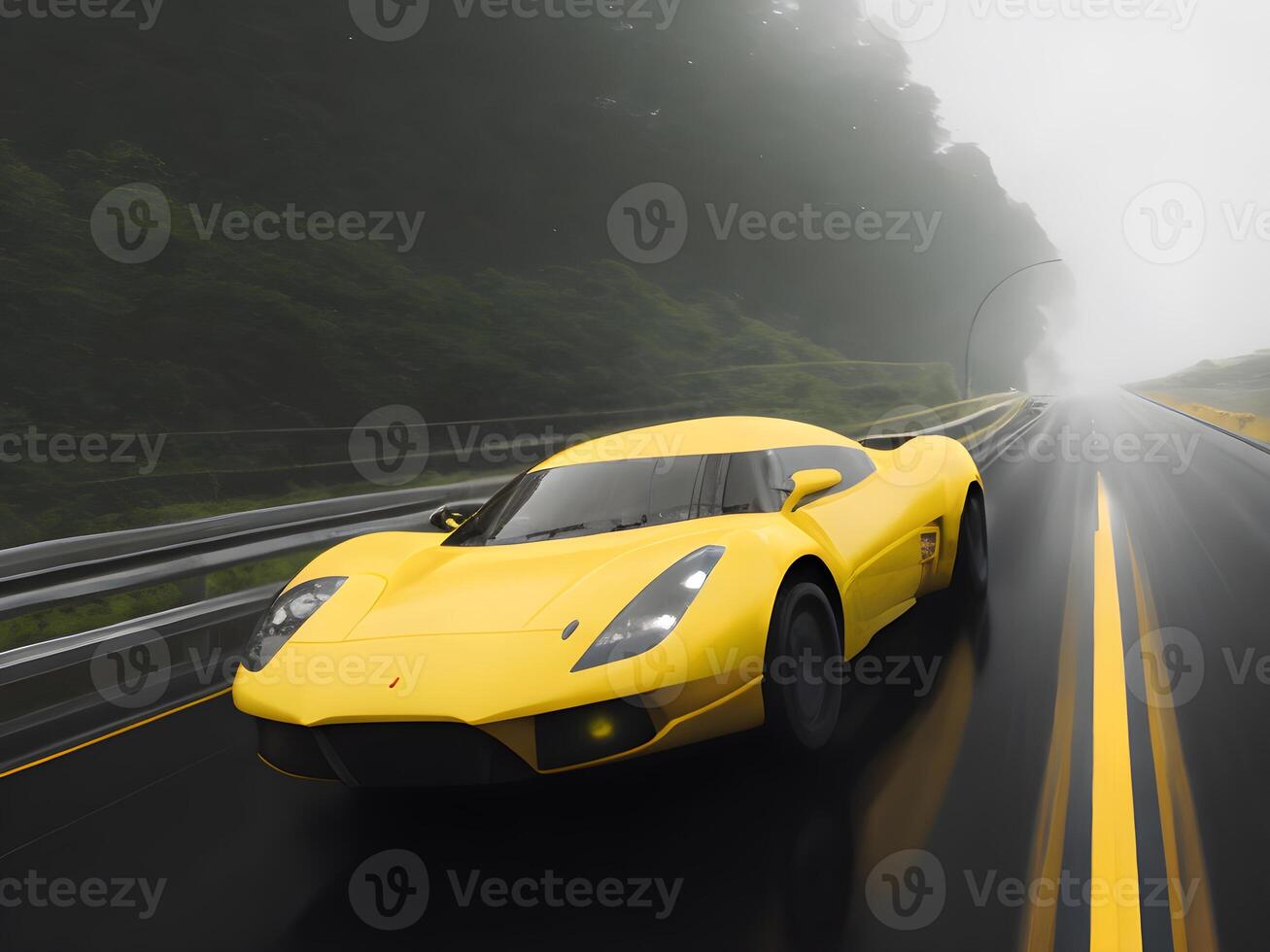High speed, sports car in motion. photo
