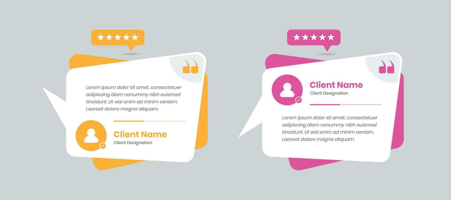 Professional client feedback or customer review card with two variations design vector