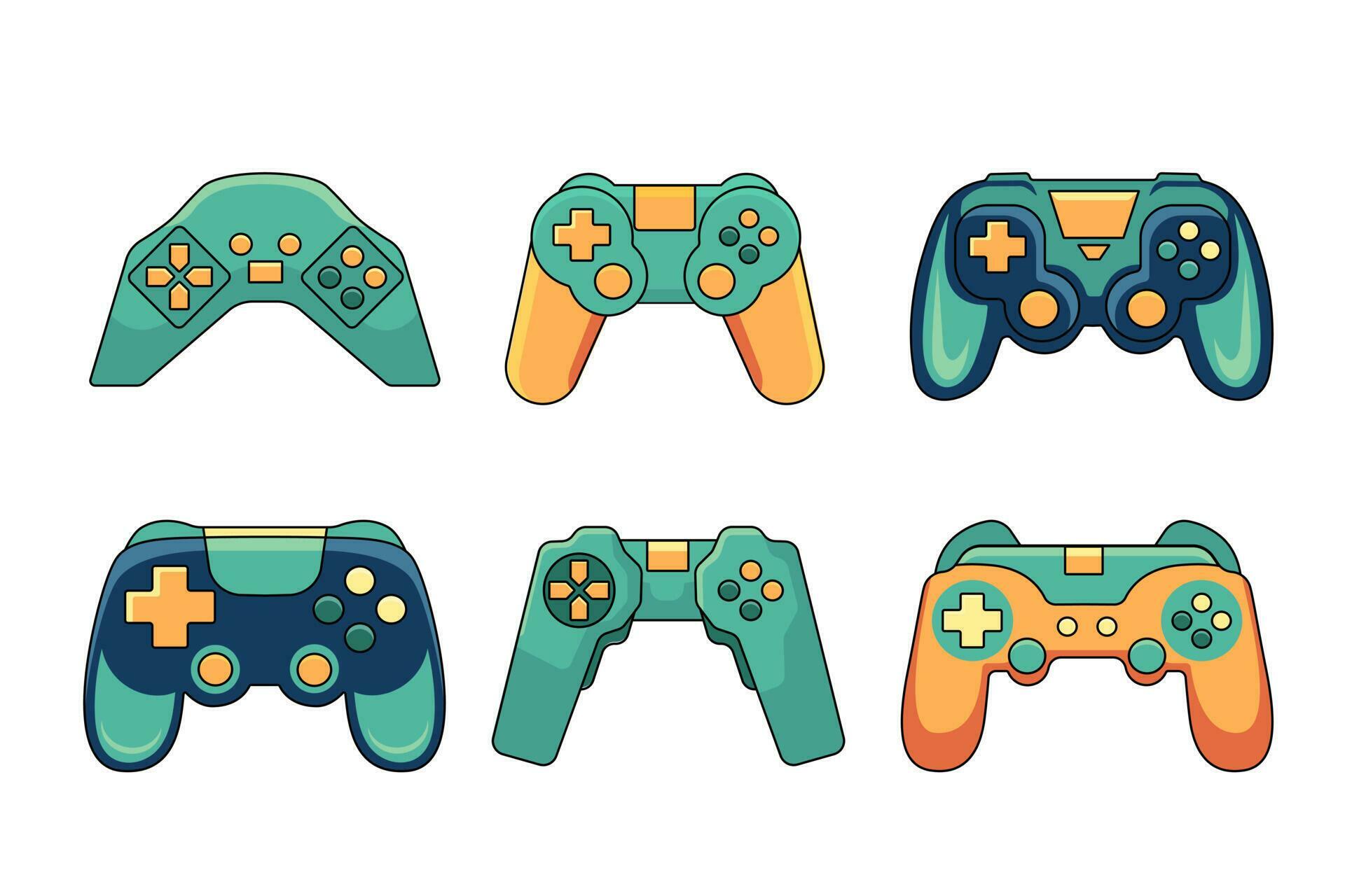 Game controllers. Gaming joystick logo collection 23849265 Vector Art