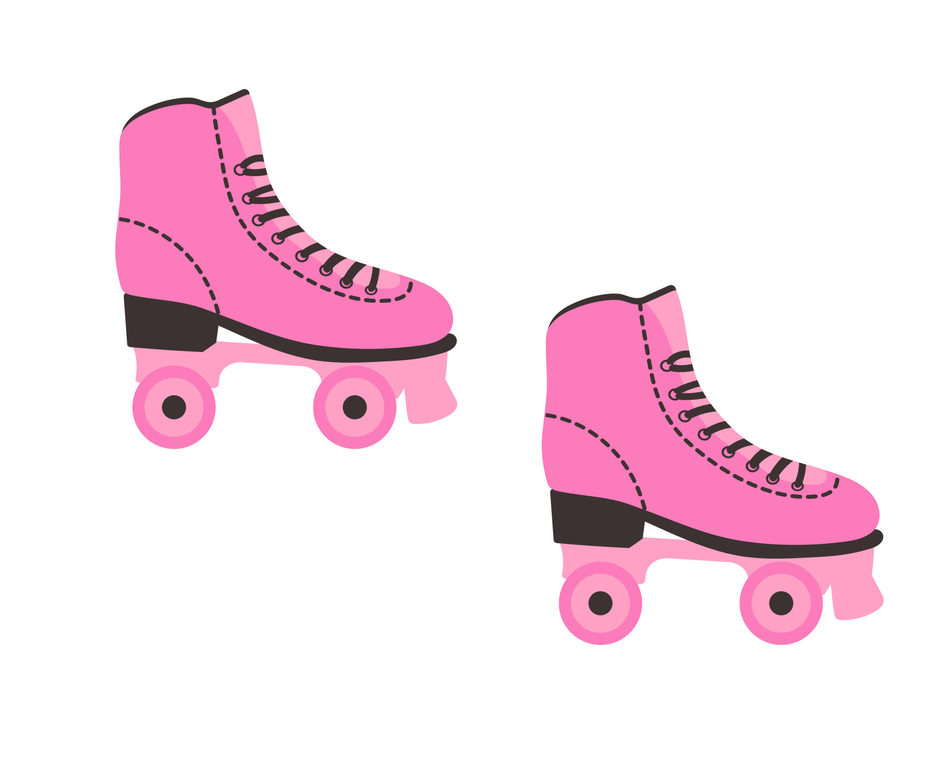 mecánico Ligero Monopolio rosado rodillo patines linda deporte botas años 80, años 90 Clásico Moda  dibujos animados clipart. 23849325 Vector en Vecteezy
