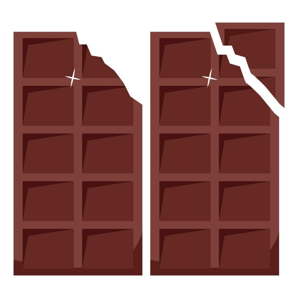 Broken bar of milk chocolate vector