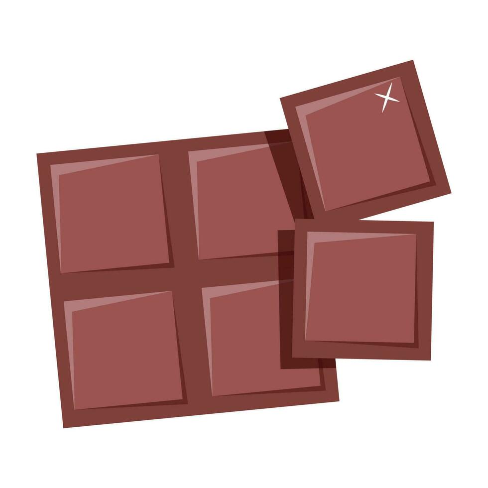 Milk chocolate pieces together and separately vector