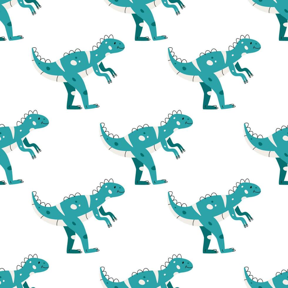 Vector seamless pattern with dinosaur