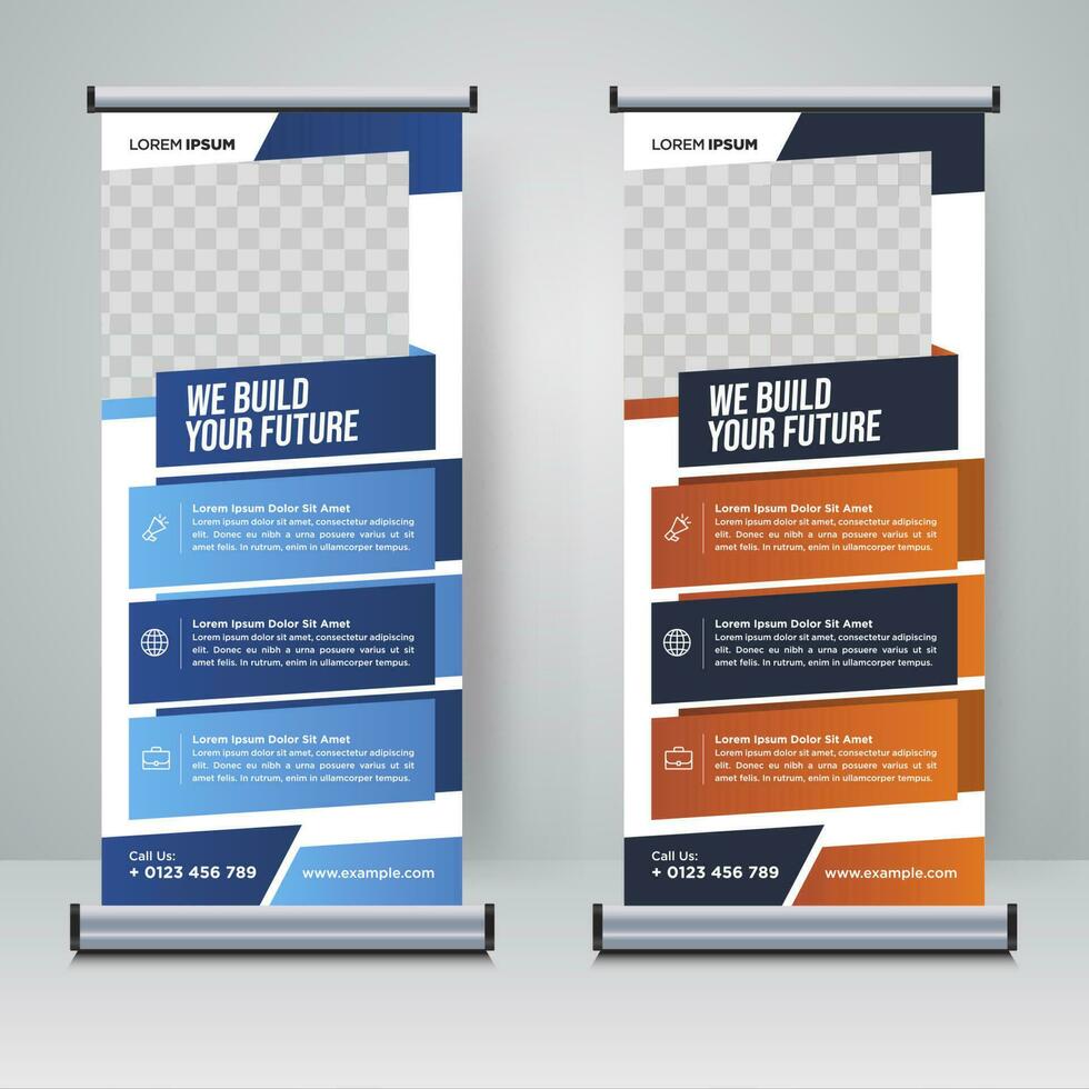Corporate rollup or X banner design template vector