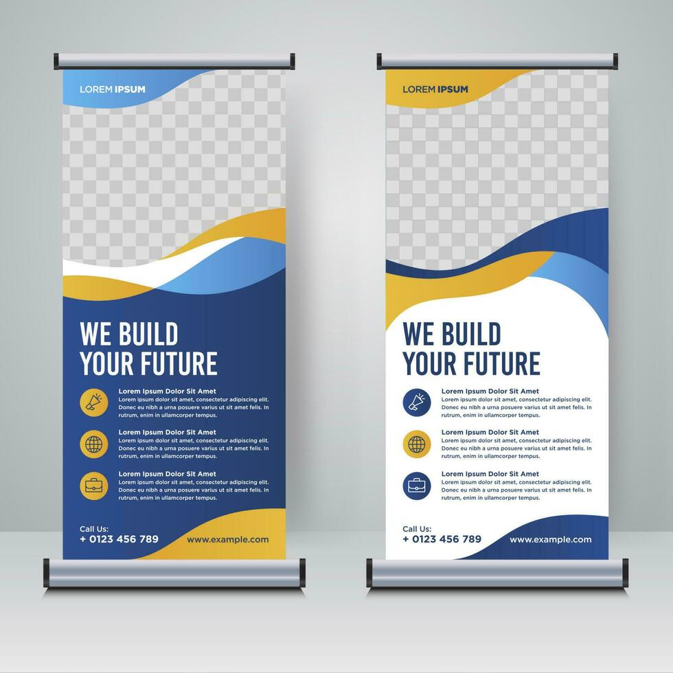 rollup corporativo o plantilla de diseño de banner x vector