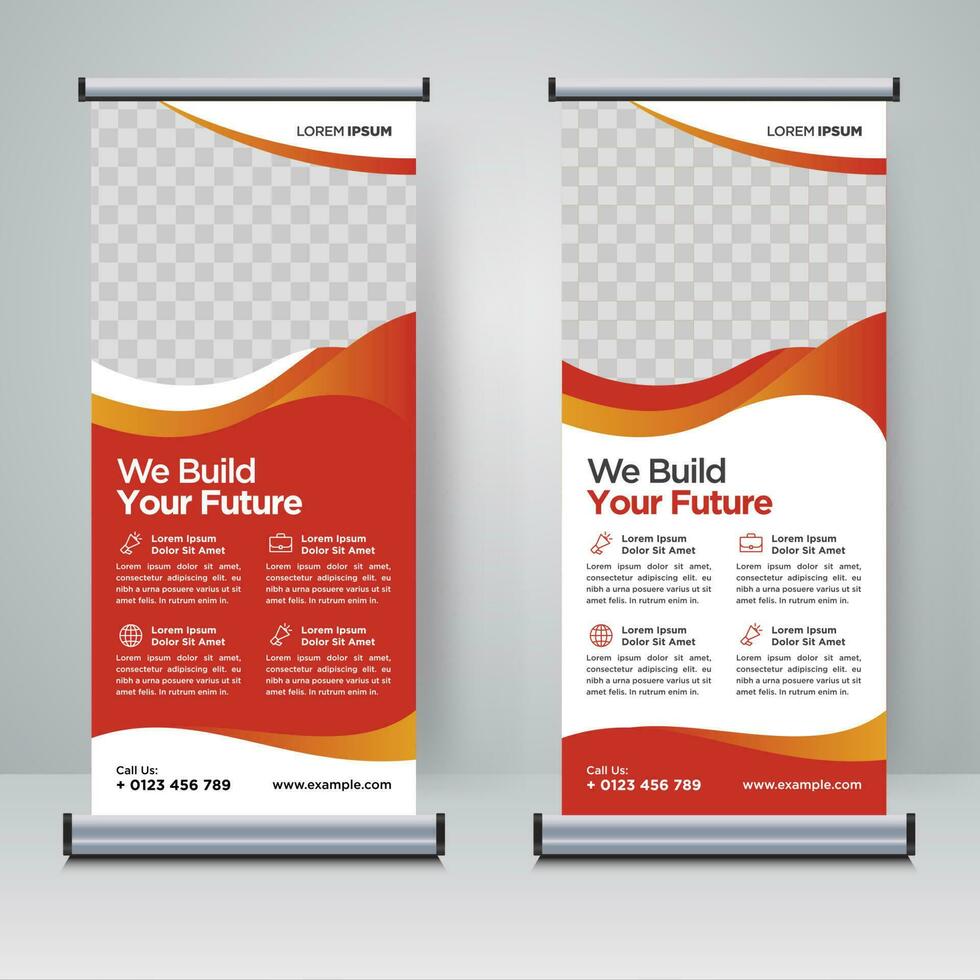 Corporate rollup or X banner design template vector