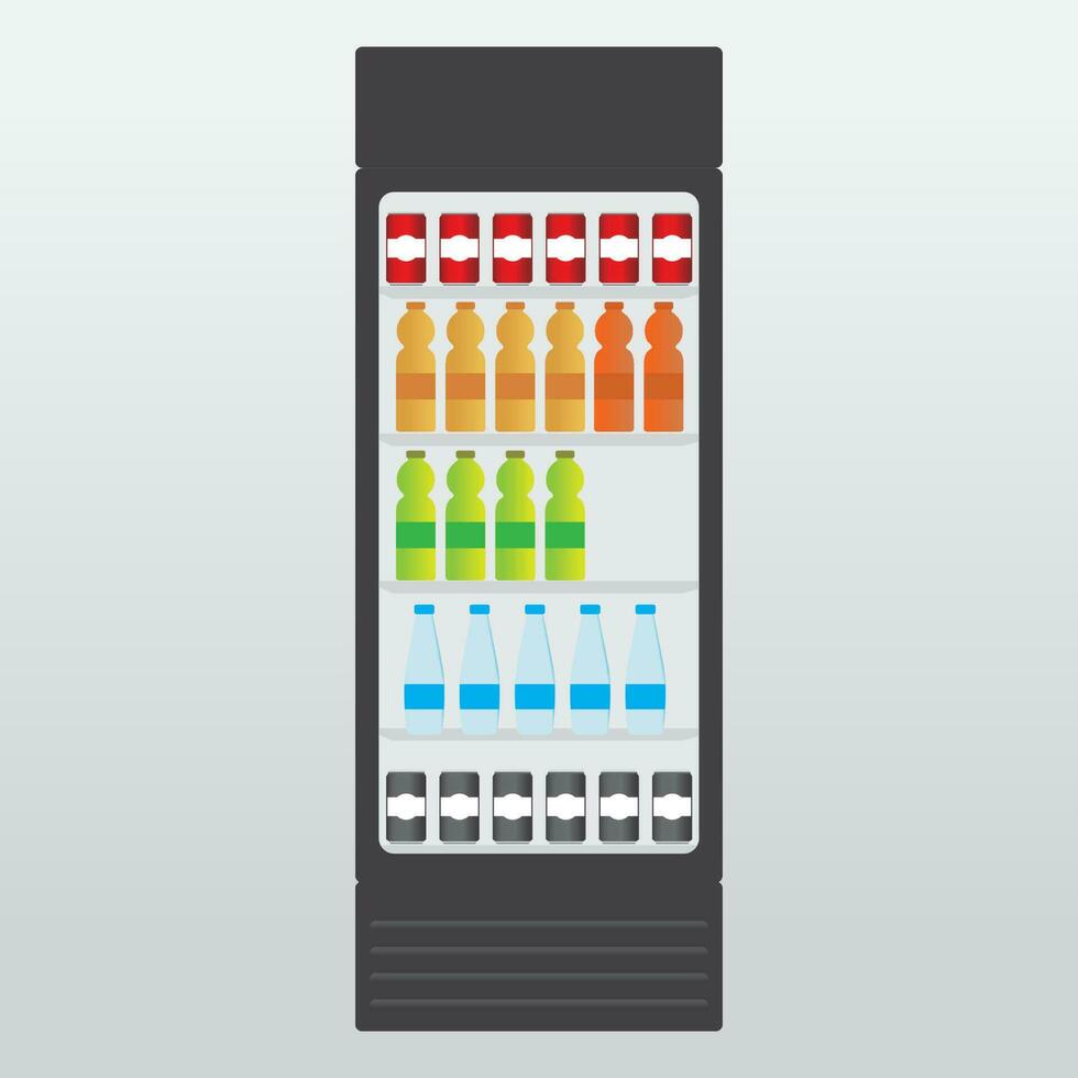 Refrigerator with drinks, sweet water, mineral water icon, vector, illustration, symbol vector