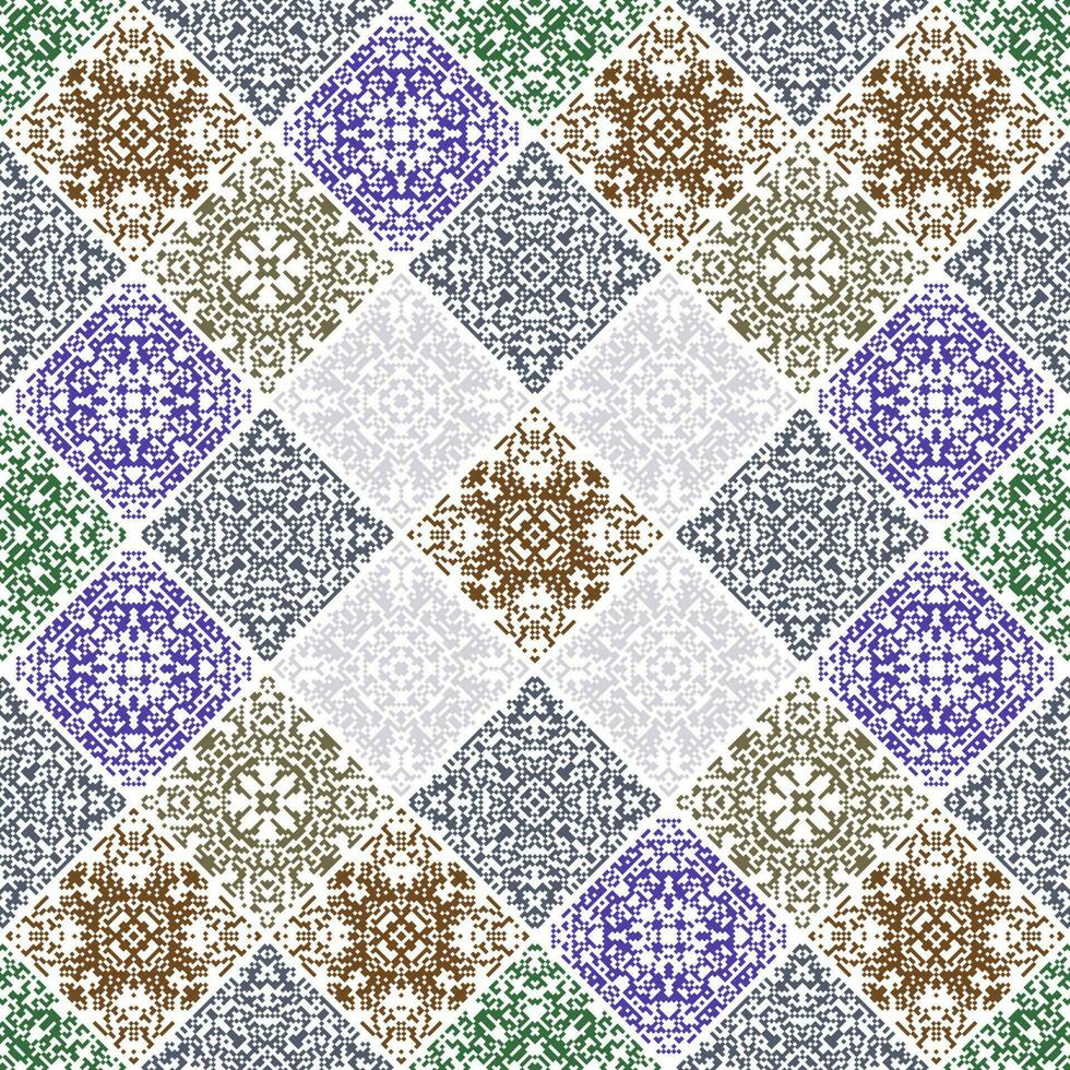 Islamic Decorative background made of small squares. The rich decoration of abstract patterns for construction of fabric or paper. vector