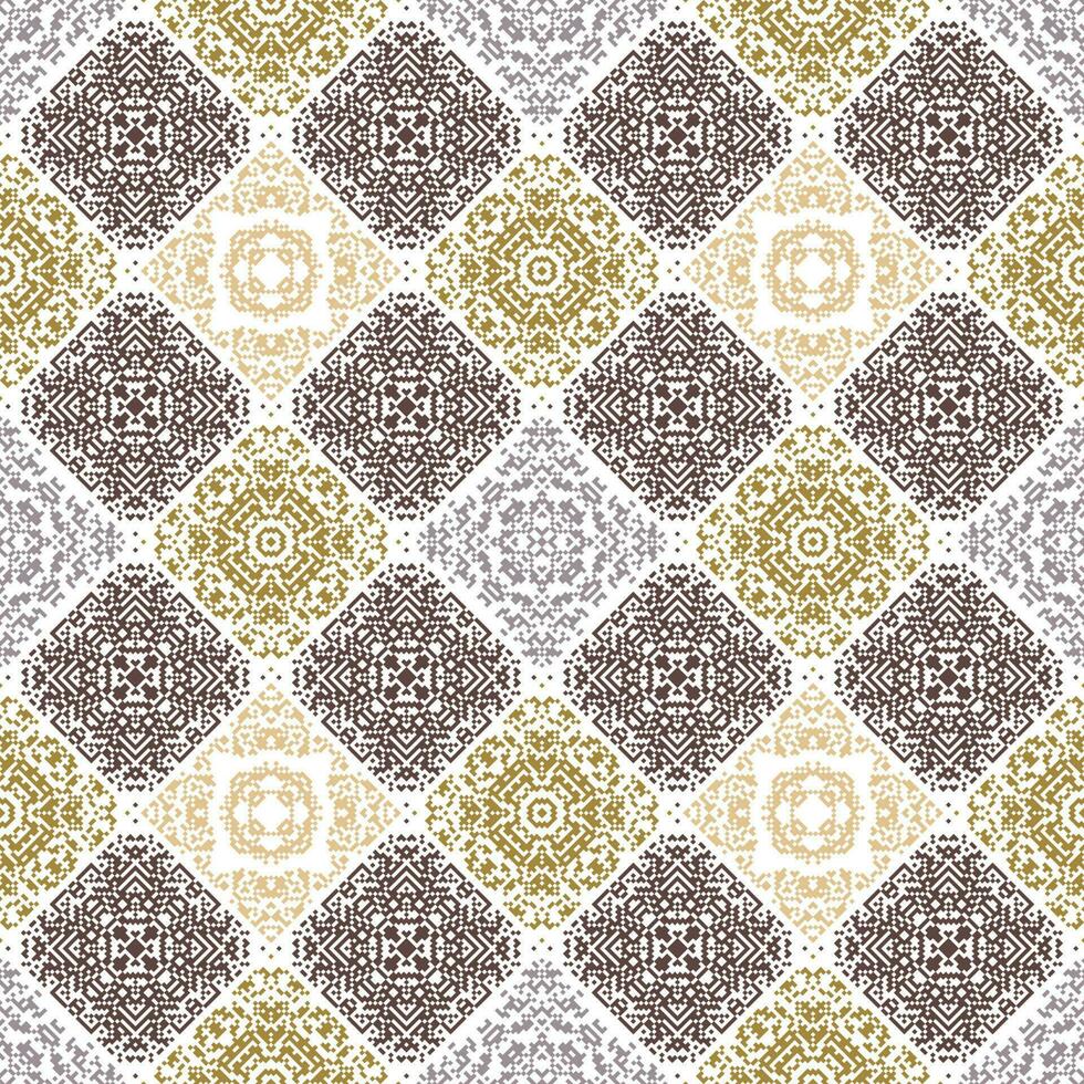 islámico decorativo antecedentes hecho de pequeño cuadrícula. el Rico decoración de resumen patrones para construcción de tela o papel. vector