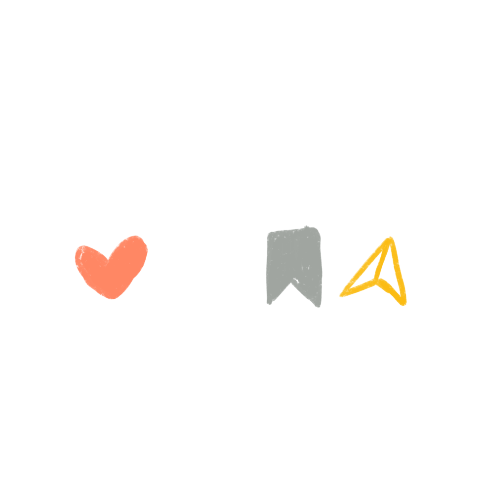 Hand Drawn Like Comment Save Share png