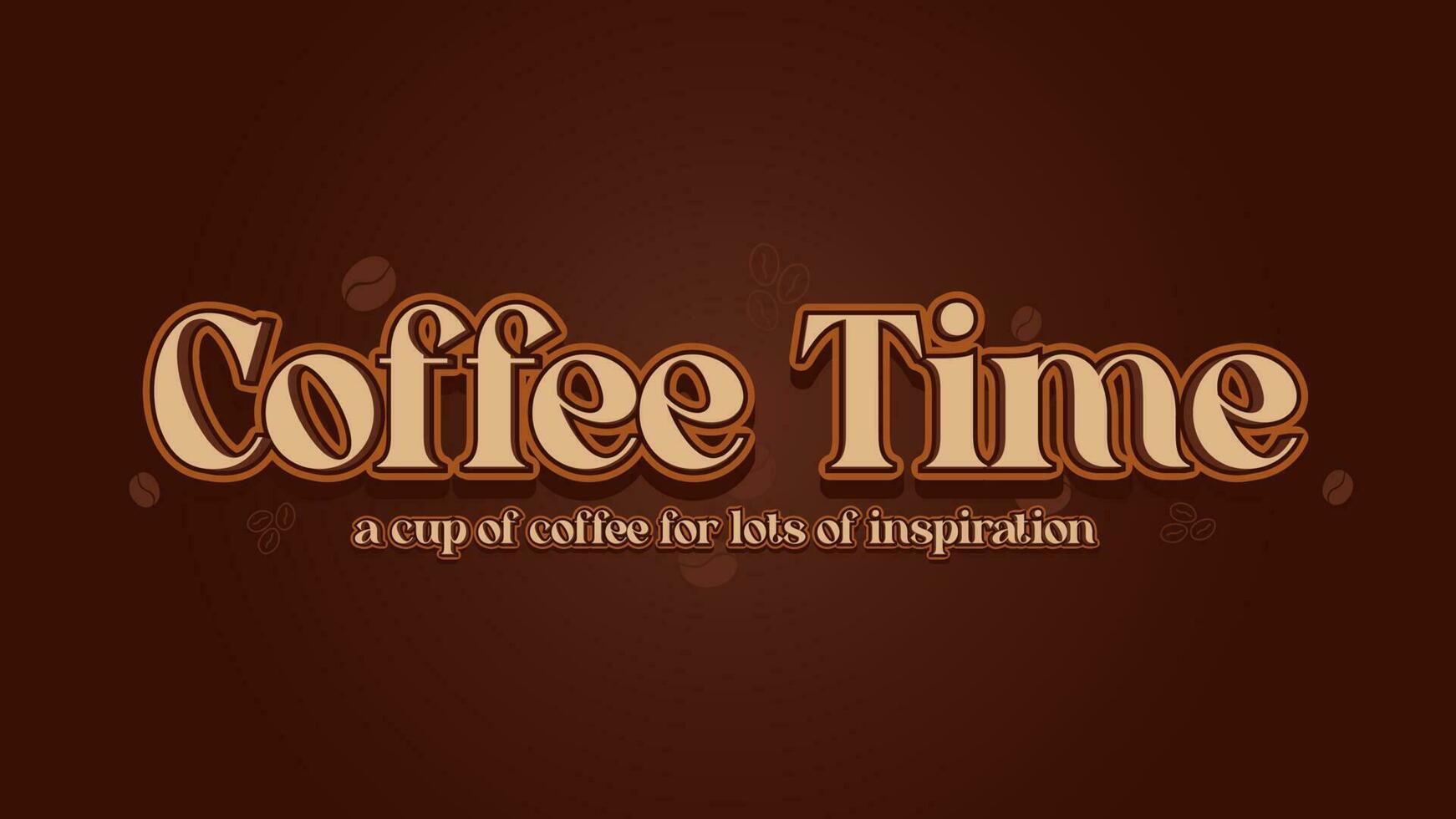 coffee time 3d vector typography style