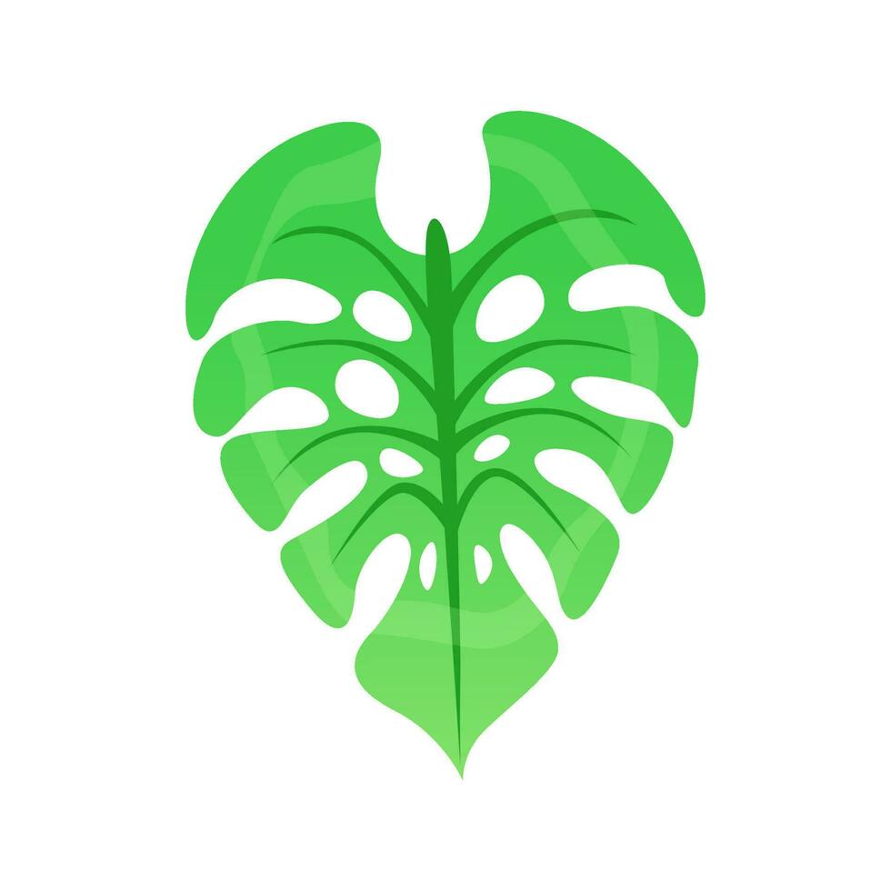 Tropical leaf. Decoration foliage in cartoon style. Vector illustration ...