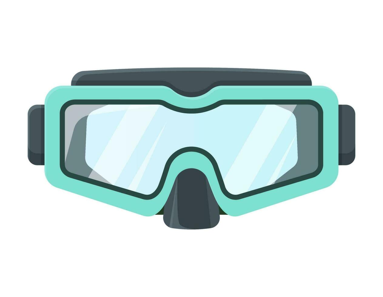 Diving mask modern. Swimming equipment. Vector illustration isolated on white.