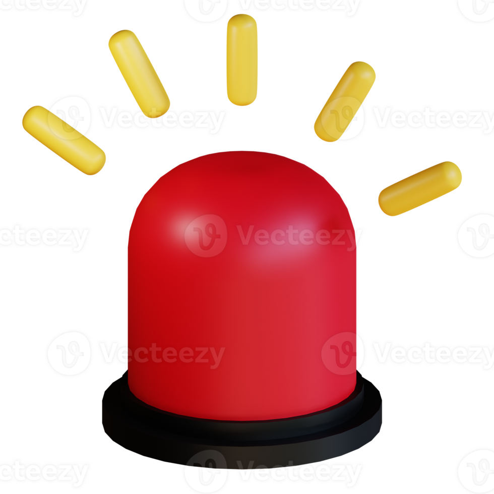 3d icon sirens  isolated on transparent background png