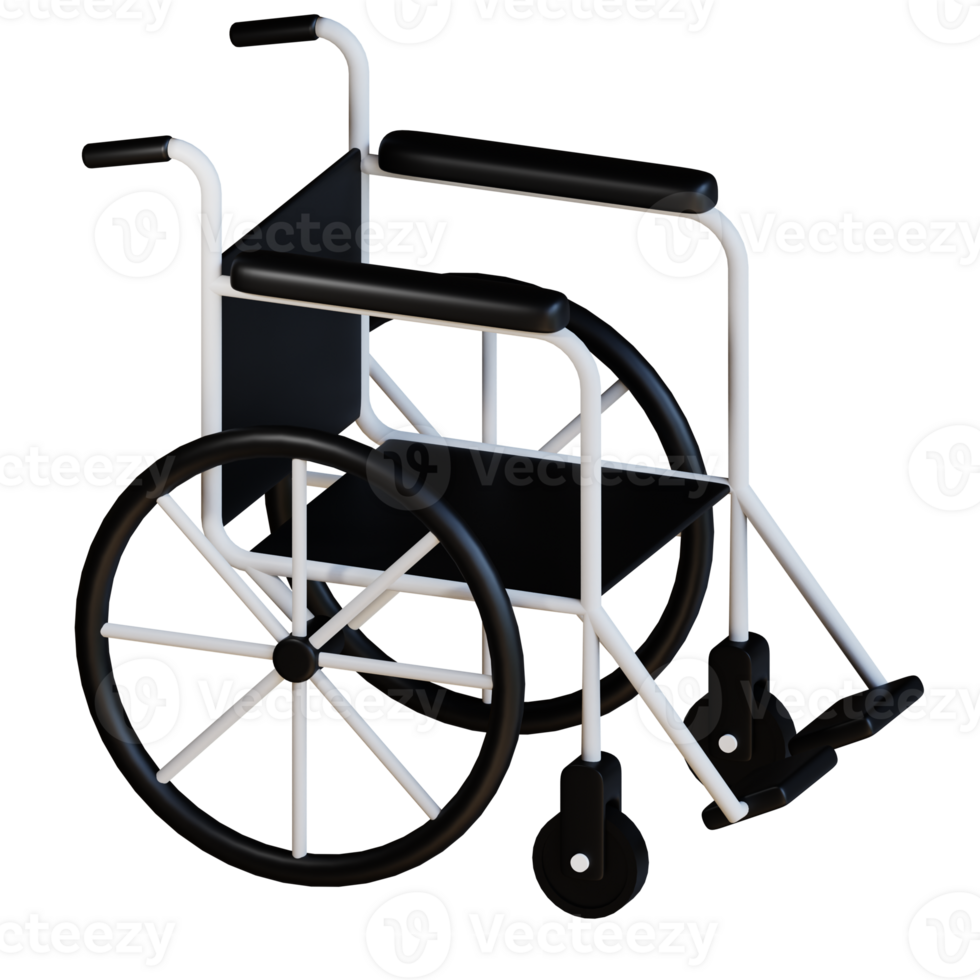 3d icon wheel chair  isolated on transparent background png